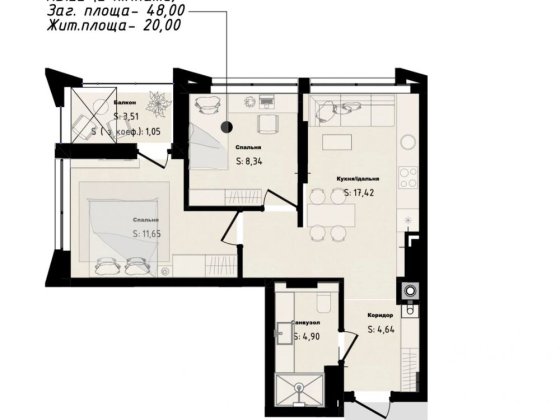 Продам 2 кім. квартиру ЖК AurA Львов