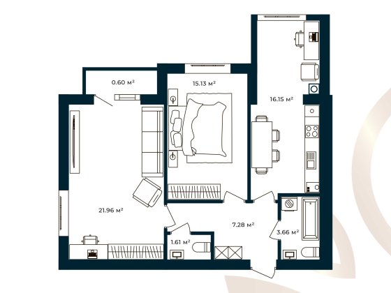 Від забудовника 2-кімнатна квартира 66,41 м² Європейські Липки кредит Софіївська Борщагівка