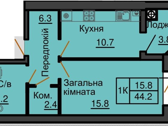 Однокімнатна квартира в Софія Резиденс! Простора 1к квартира без % ! Софиевская Борщаговка