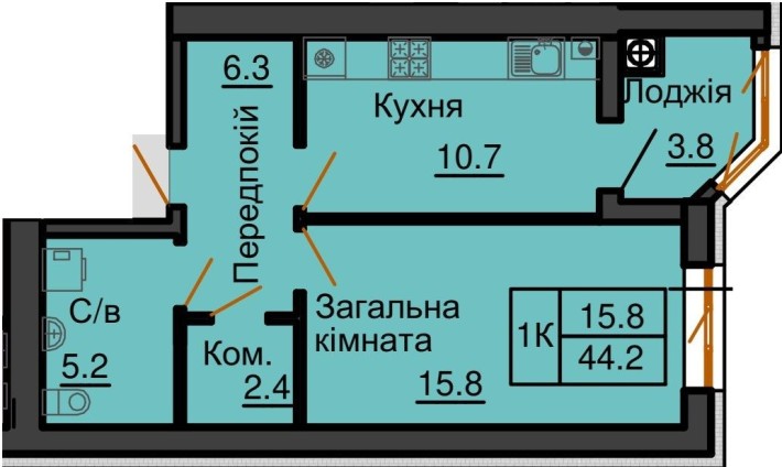 Однокімнатна квартира в Софія Резиденс! Простора 1к квартира без % ! - фото 1