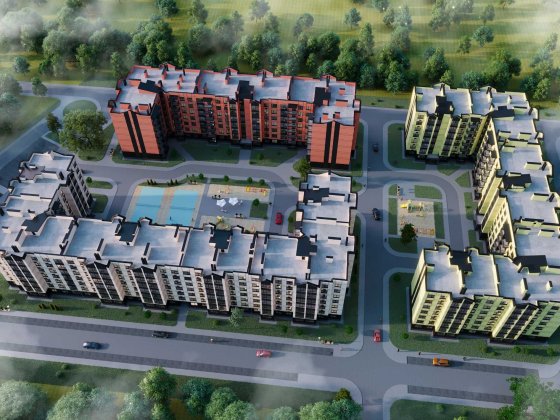 Сучасне планування 1к однокімнатна квартира 52,62 м² Європейські Липки Софіївська Борщагівка