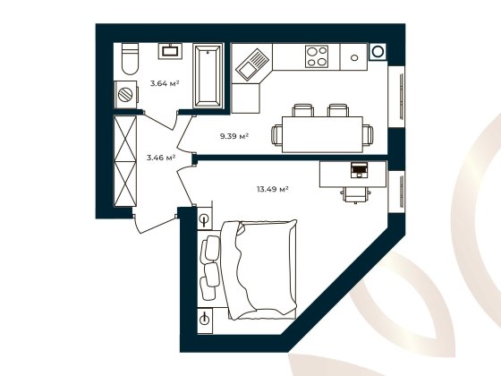 1к квартира 30,1 м² Європейські Липки кредит Софіївська Борщагівка Софіївська Борщагівка