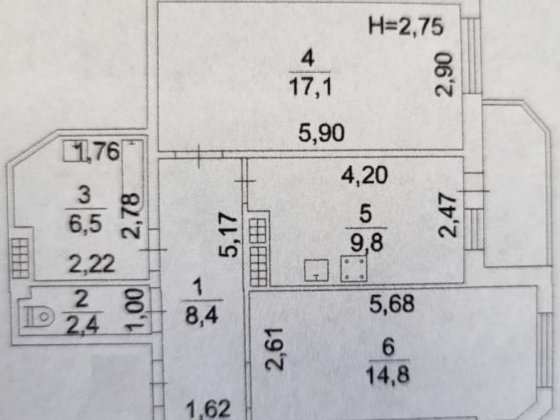 2 комнатная на Королева/Вильямса 63 м2 Новый дом. еОселя еВидновлення Одесса