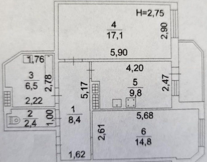 2 комнатная на Королева/Вильямса 63 м2 Новый дом. еОселя еВидновлення - фото 1