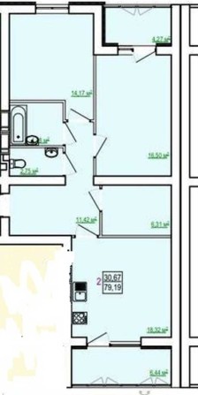Редкая планировка! 2к S 78м,4\9 эт.в сданном новострое ЖК Сказка.Q - фото 1