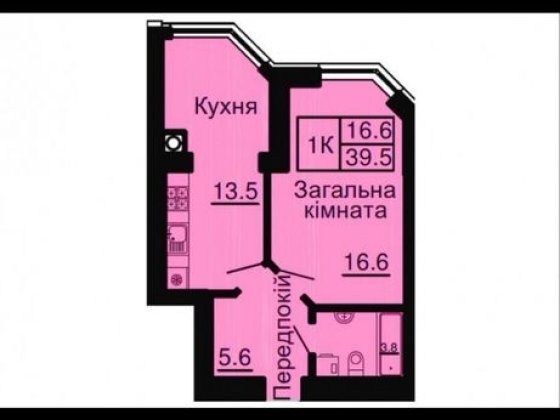 Однокомнатная 40,7кв.м Софіївська Борщагівка