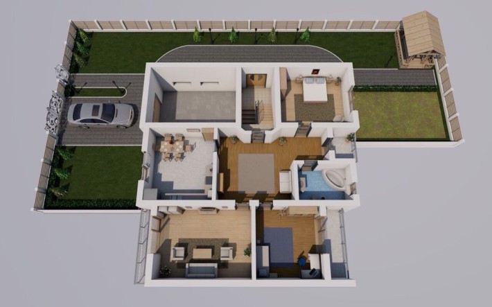 Трьохкімнатна квартира з власним подвірʼям та гаражем - фото 1