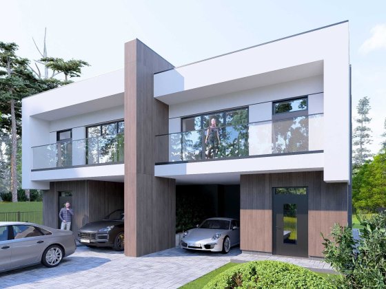 Сучасний ДУПЛЕКС, більша ділянка, накриття для авто! Криховцы