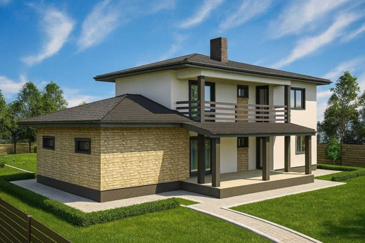 Будинок 180 м² з продуманим плануванням і терасою на ділянці 8 соток - фото 1