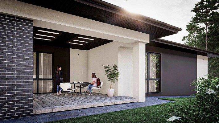 Просторий сучасний будинок з терасою біля лісу та озера - фото 1