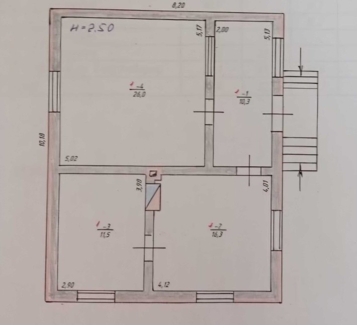 1 поверховий будинок з ділянкою на 7 соток, 75.8 кв. м, 3 кімнати - фото 1