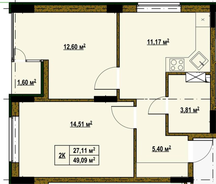 Двокімнатна квартира, Деснянський район, Київ - фото 1