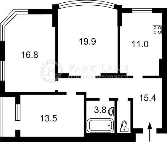 3к.кв. Осокорки, Позняки, ЖК Південна Брама, Дніпровська наб. 26а - фото 1