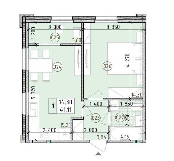 Продаж КУТОВОЇ 1к квартири 41.11м² ЖК Нова Англія, БЕЗ КОМІСІЇ - фото 1