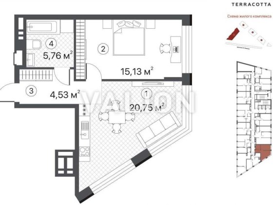 Продаж 1 кімн. квартири в жк Терракотта, вул. Братів Чибінєєвих 8А Киев