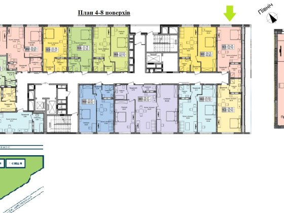 Квартира студія з видом на парк метро 200м