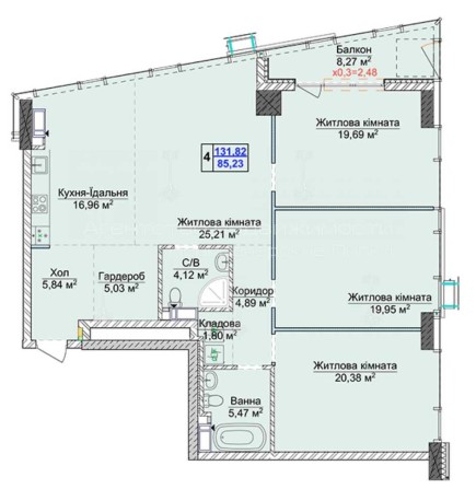 Нова 3-к кв. / 132м2 / А. Вехргляда (Драгомирова) (8 чер.) , 5 - фото 1