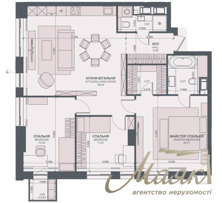 Продаж 3-кімнатної квартири 106м2,ЖК TRIIINITY, Печерський район, Київ - фото 1