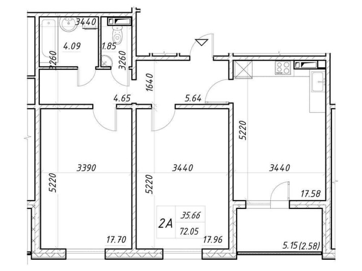 2к квартира 72м ЖК Деснянський вул Електротехніна, 43 еОселя - фото 1
