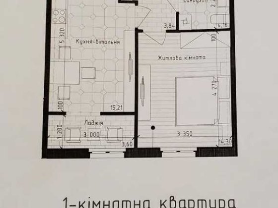 1-кімн квартира 41,1 м2 ЖК Нова Англія буд. Лондон Метро Васильківська