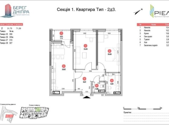 Продается видовая 2-х комнатная квартира ЖК Берег Днепра Киев
