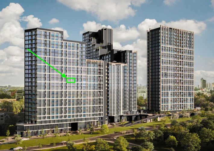 43м2 1750$/м2 Розтермінування ЖК Nordica біля Новопечерські Липки БЕЗ% - фото 1