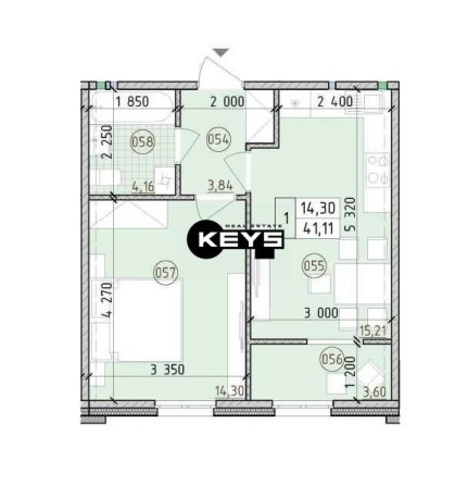 Продається 1к. квартира, 41 м2, Будинок Престон ЖК Нова Англія - фото 1
