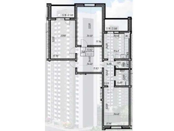 3-к квартира 93м ЖК Навігатор-2 ул Коноплянська, 22 Киев
