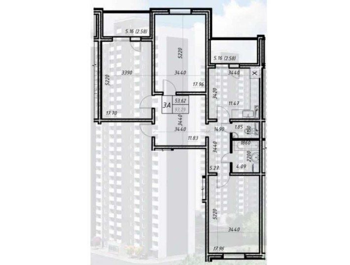 3-к квартира 93м ЖК Навігатор-2 ул Коноплянська, 22 - фото 1