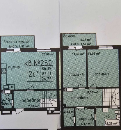 Дворівнева 2-х кімнатна квартира в ЖК "Кришталеві джерела" - фото 1