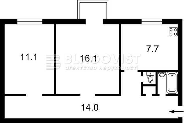 Продам 2-кімнатну квартиру біля метро на Подолі вул. Верхній Вал, 50 - фото 1