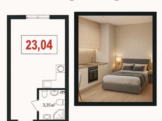 Продам Смарт квартиру 23,04 м2  на 2 поверсі в  районі Теремків 2 Київ