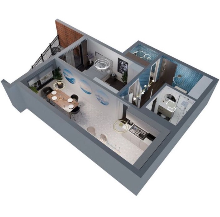 2 кімнатна квартира, квартира з великою лоджією, квартира в Києві - фото 1