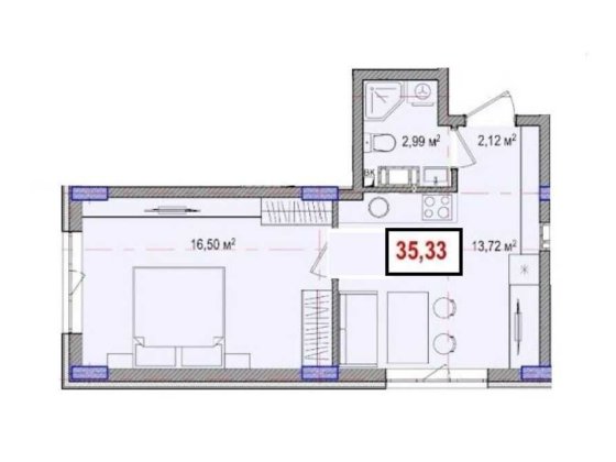 Продаж 1 кімнатної квартири в районі Жулян Теремки 2 Киев