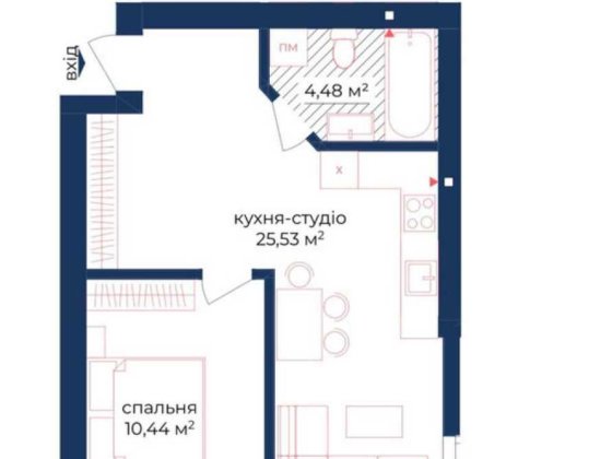 Євродвушка 40м² в Києві. 3% знижка для військових Киев