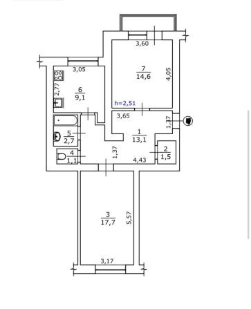 62м2 БЕЗ % Кониського (Тургенівська ) 2 кімнатна під ремонт - фото 1