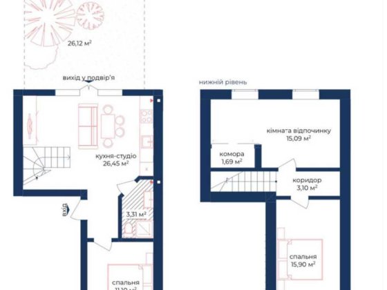 Чотирьохкімнатна квартира 76м² в Києві. Для інвестицій