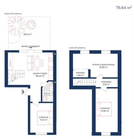 Чотирьохкімнатна квартира 76м² в Києві. Для інвестицій - фото 1