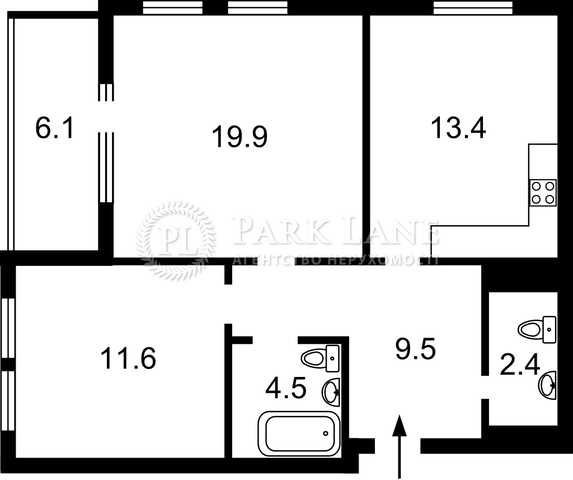 Нивки Парк 2кімн квартира після будівельників - фото 1