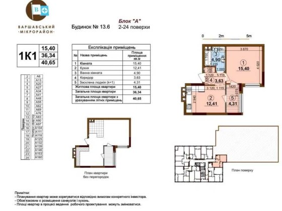 Продам 1 кім Варшавский Плюс Варшавський Олеся Буд 13.6 без% Киев