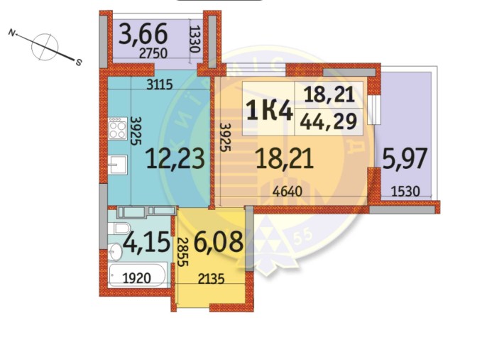1-кімнатна видова квартира 44 м2 ЖК Отрада - ВІД ВЛАСНИКА, БЕЗ % - фото 1
