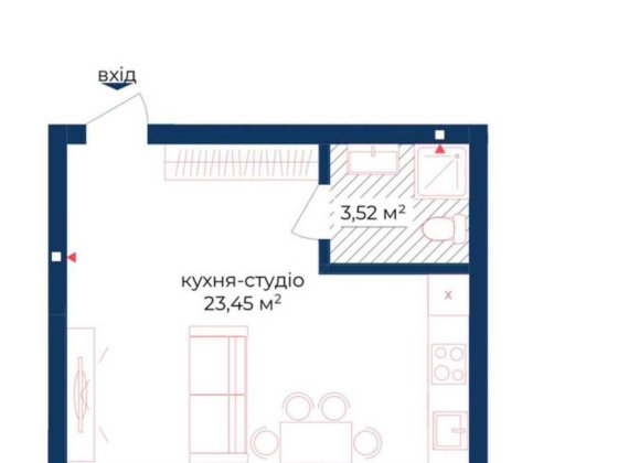 Від забудовника: 1-кімнатна квартира 26м² в ЖК Liverpool House Киев