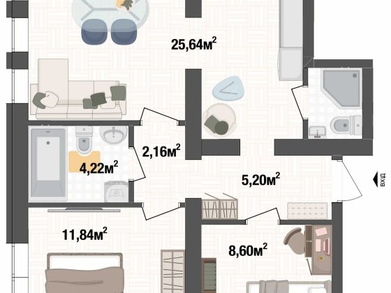 Двокімнатна квартира 60м². Віддалене придбання