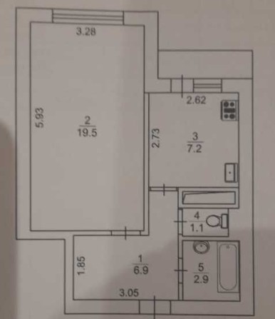 1 кімнатна квартира в Києві, євроремонт - фото 1