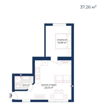 Євродвушка 37м². 3% знижка для військових - фото 1