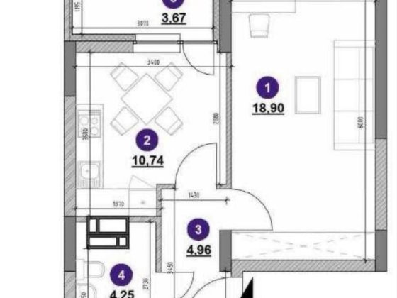 Продаж 1-кімнатної квартири в ЖК OK`LAND Київ