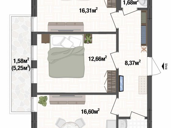 Двушка 61м² в ЖК Liverpool House в Києві