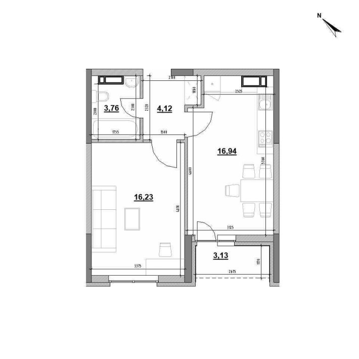 OkLAND ОКЛАНД 1 кімнатна квартира без ремонту від власника! - фото 1
