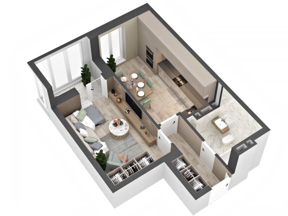 1к квартира - City Hub - ВЛАСНИК - БЕЗ% - Кудряшова (Мокра) - Сіті Хаб Київ