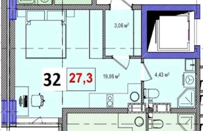 Квартира студія в Солом'янському  районі за доступно ціною 14500 у.е. - фото 1